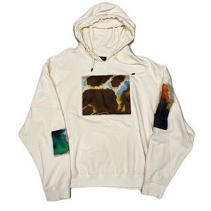Fendi Cream Embroidered Hoodie, L